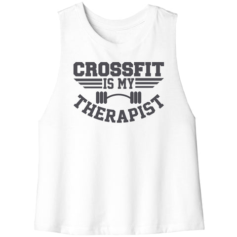 Crossfit is my Therapist Racerback Crop Tank